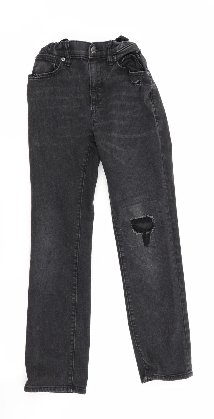 Old Navy Girls Black Straight Jeans Size 12 Years - Distressed Jeans