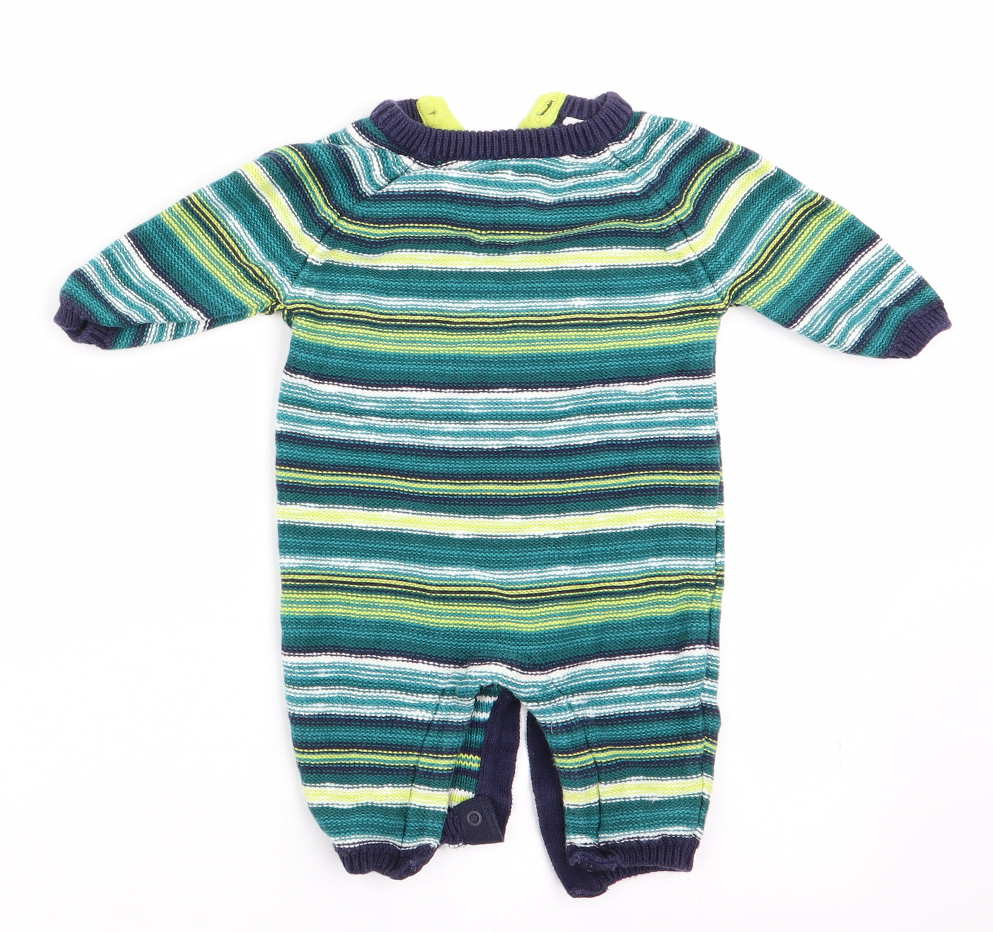 NEXT Boys Green Striped  Romper One-Piece Size 0-3 Months