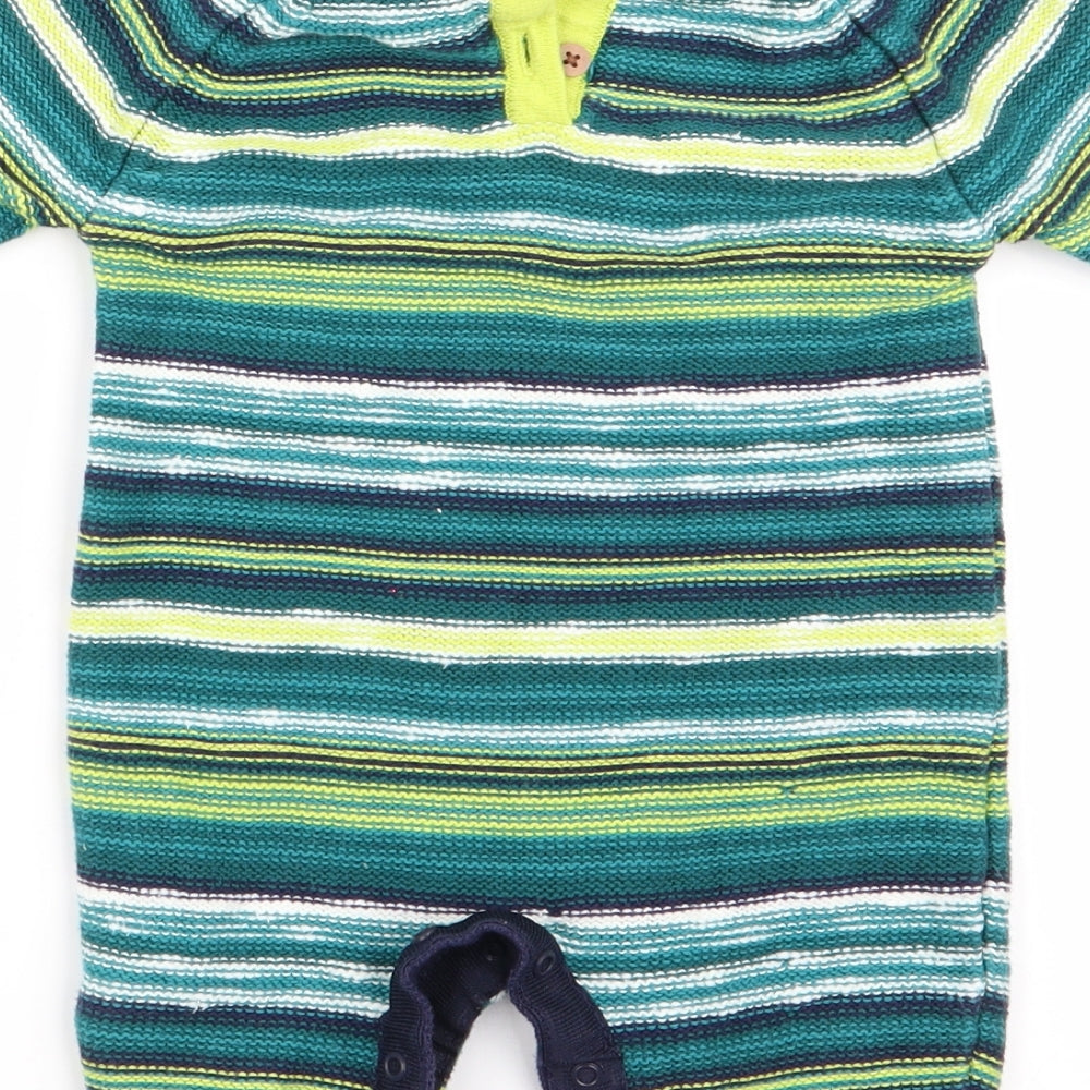 NEXT Boys Green Striped  Romper One-Piece Size 0-3 Months