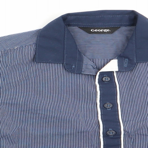 George Boys Blue Striped  Basic Button-Up Size 18-24 Months