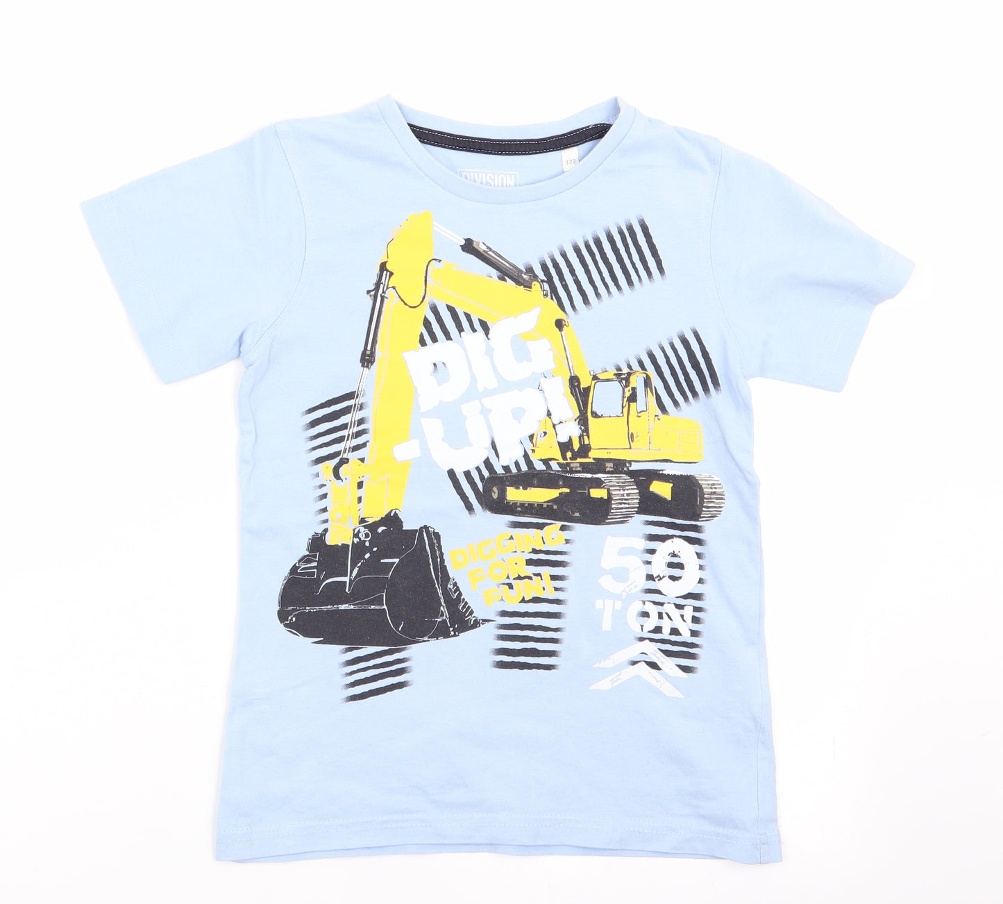 Division  Boys Blue   Basic T-Shirt Size 7 Years  - Diggers