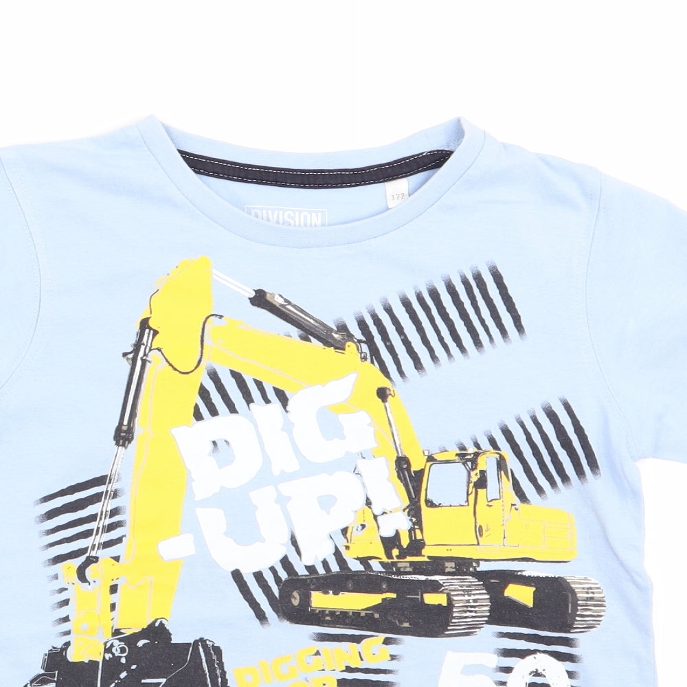 Division  Boys Blue   Basic T-Shirt Size 7 Years  - Diggers