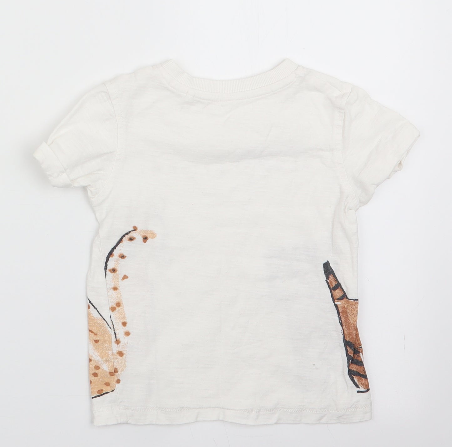 George Boys White Animal Print  Basic T-Shirt Size 12-18 Months