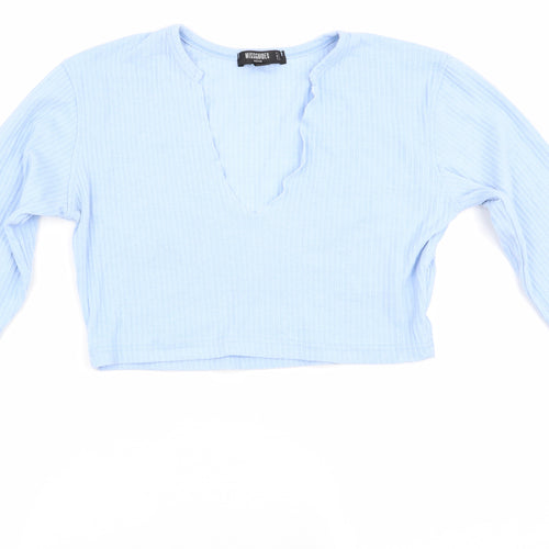 Missguided Womens Blue   Cropped T-Shirt Size 12