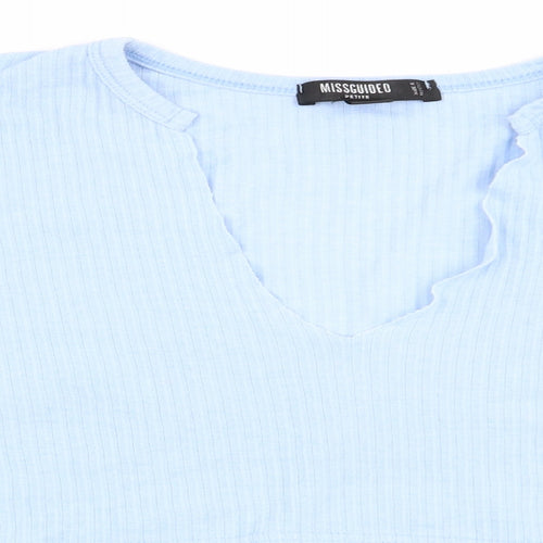 Missguided Womens Blue   Cropped T-Shirt Size 12