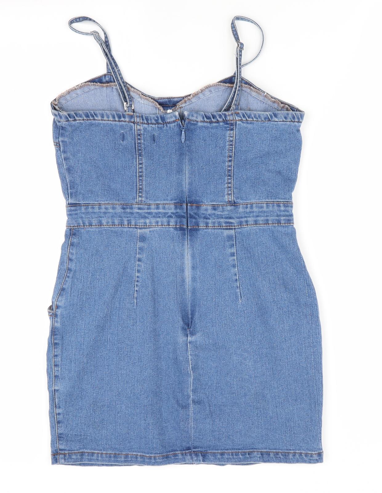 Missguided Womens Blue   Bodycon  Size 12  - Denim Dress