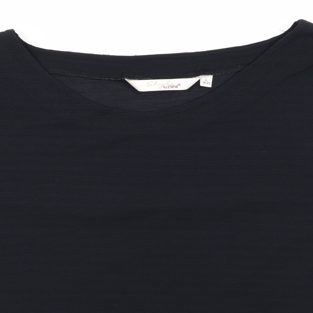 Style by EWM Womens Black   Tunic T-Shirt Size 18
