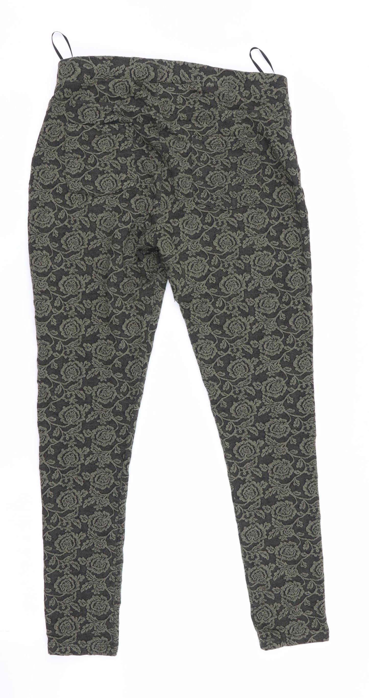 Spirit at M&CO Womens Green Floral  Jegging Leggings Size 10 L26 in
