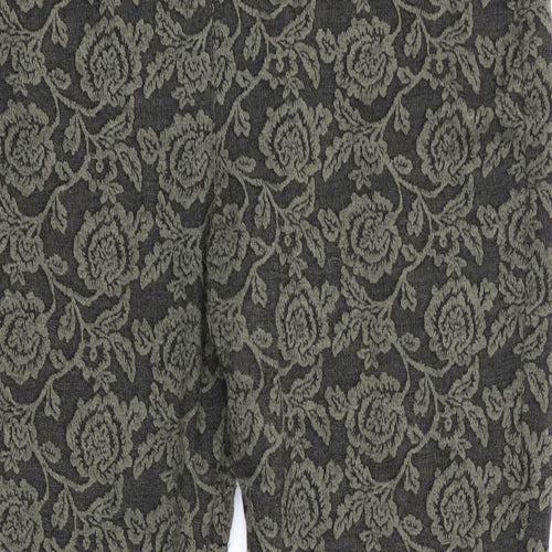 Spirit at M&CO Womens Green Floral  Jegging Leggings Size 10 L26 in
