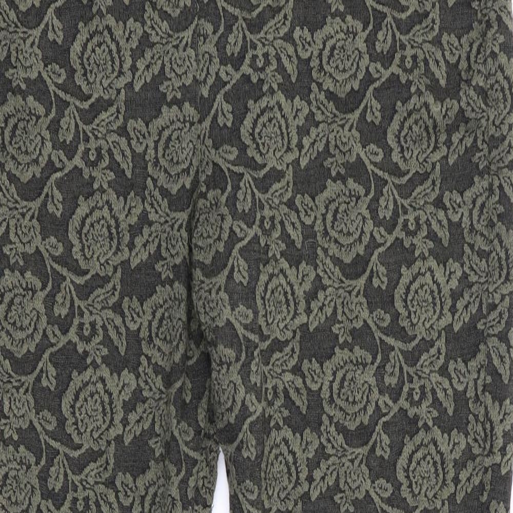 Spirit at M&CO Womens Green Floral  Jegging Leggings Size 10 L26 in