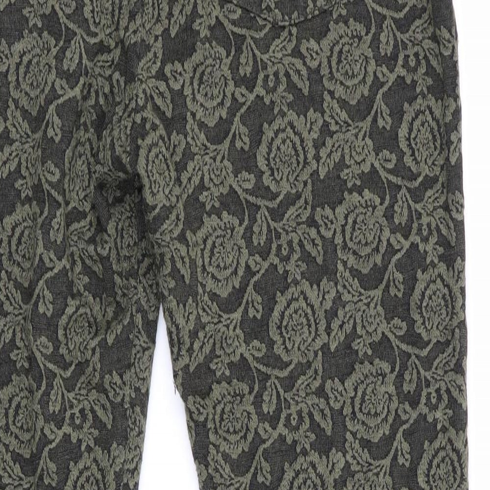 Spirit at M&CO Womens Green Floral  Jegging Leggings Size 10 L26 in