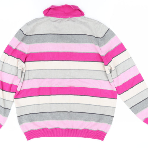 Rabe Womens Pink Striped  Pullover Jumper Size 12