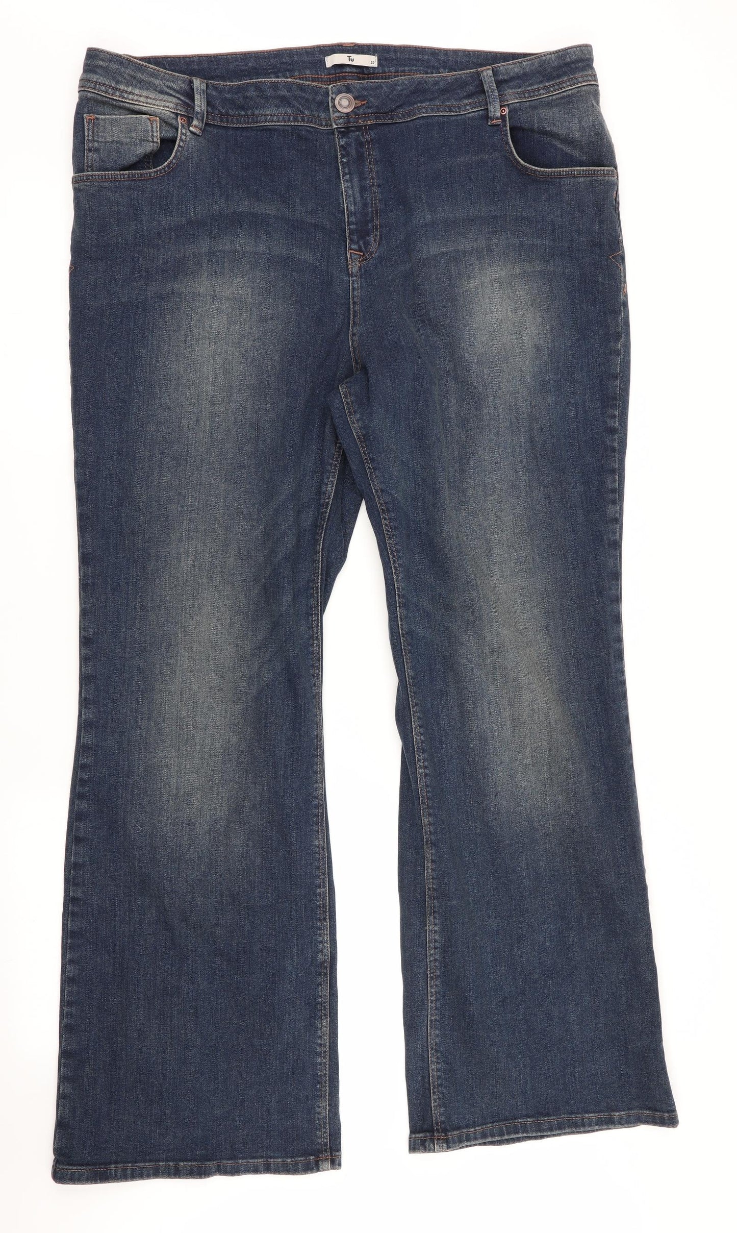 TU Womens Blue   Wide-Leg Jeans Size 22 L30.5 in