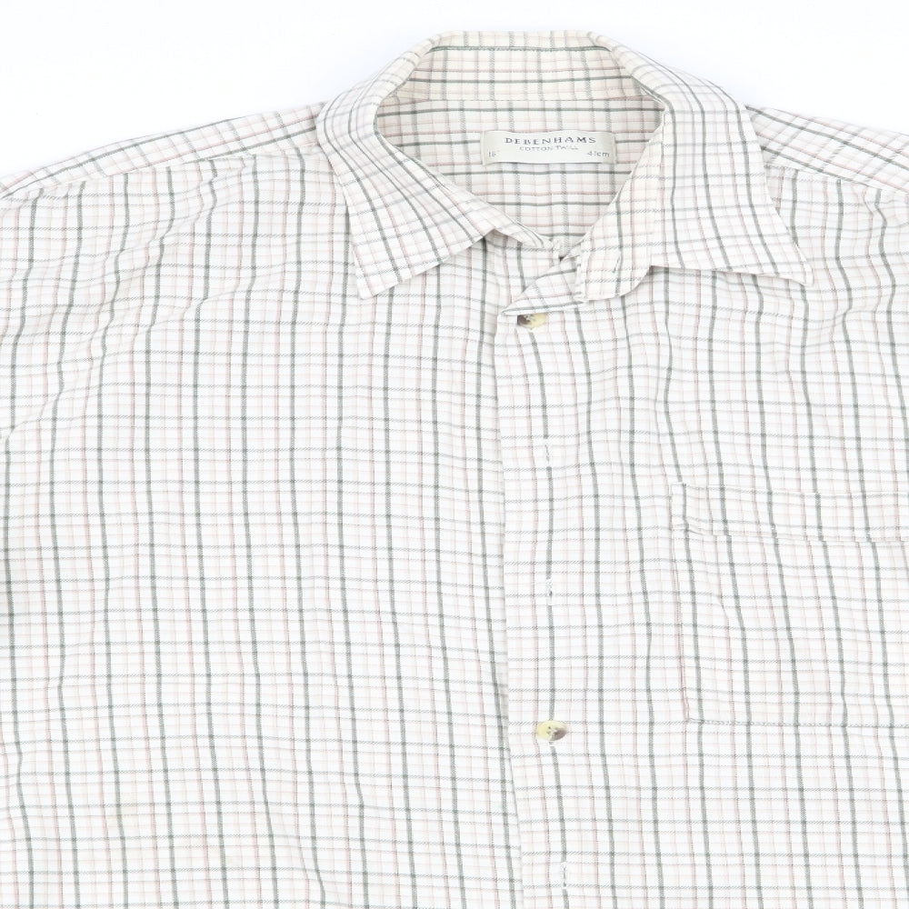 Debenhams Mens Green Check   Dress Shirt Size 16