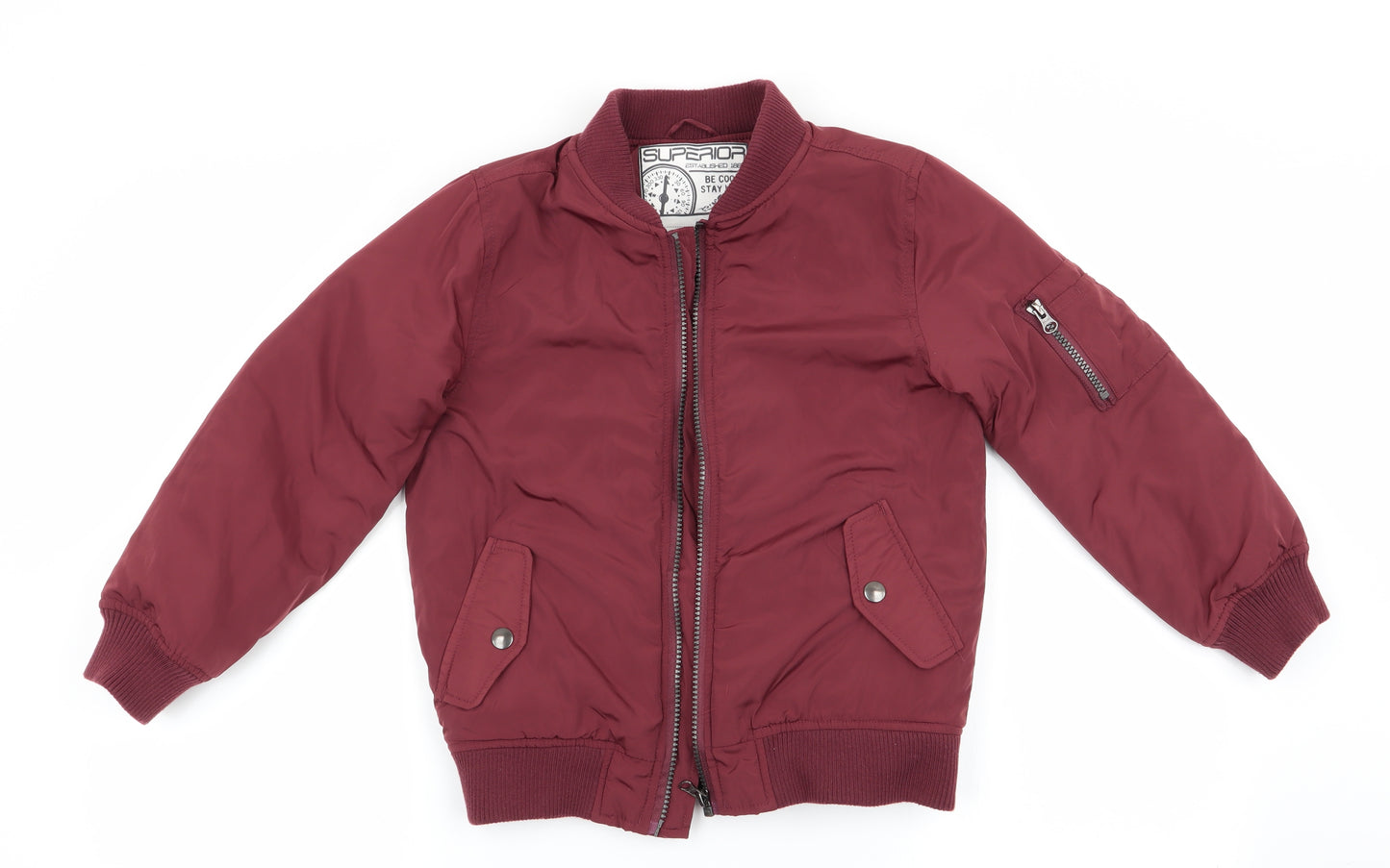 Marks and Spencer Boys Brown   Bomber Jacket Coat Size 7-8 Years