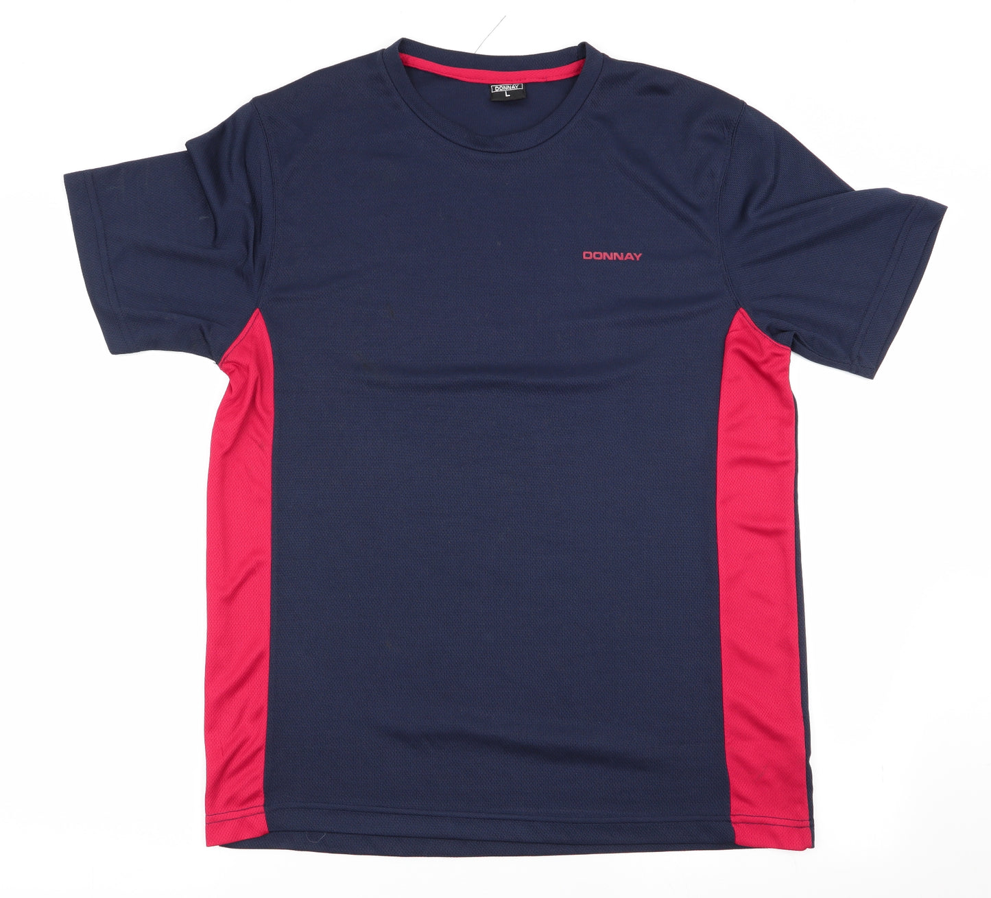 Donnay Mens Blue Colourblock   T-Shirt Size L