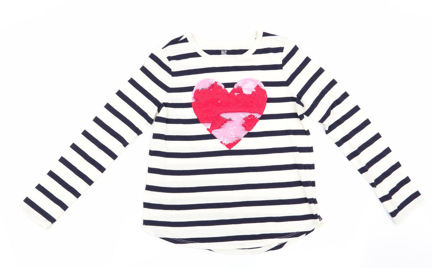 Gap Girls Blue Striped  Basic Casual Size L