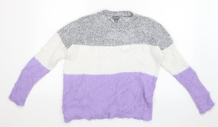 Primark Womens Multicoloured Striped Pullover Jumper Size S