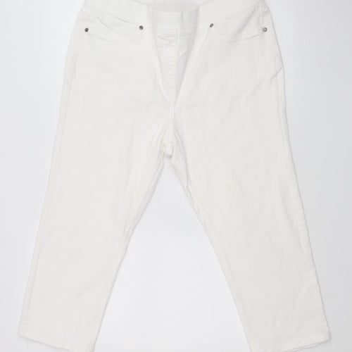 Preworn Womens White  Denim Straight Jeans Size 30 in L20 in
