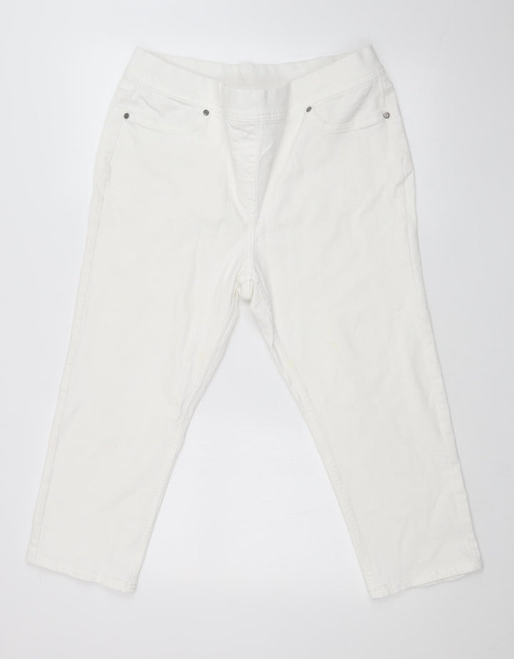 Preworn Womens White Denim Straight Jeans Size 30 in L20 in