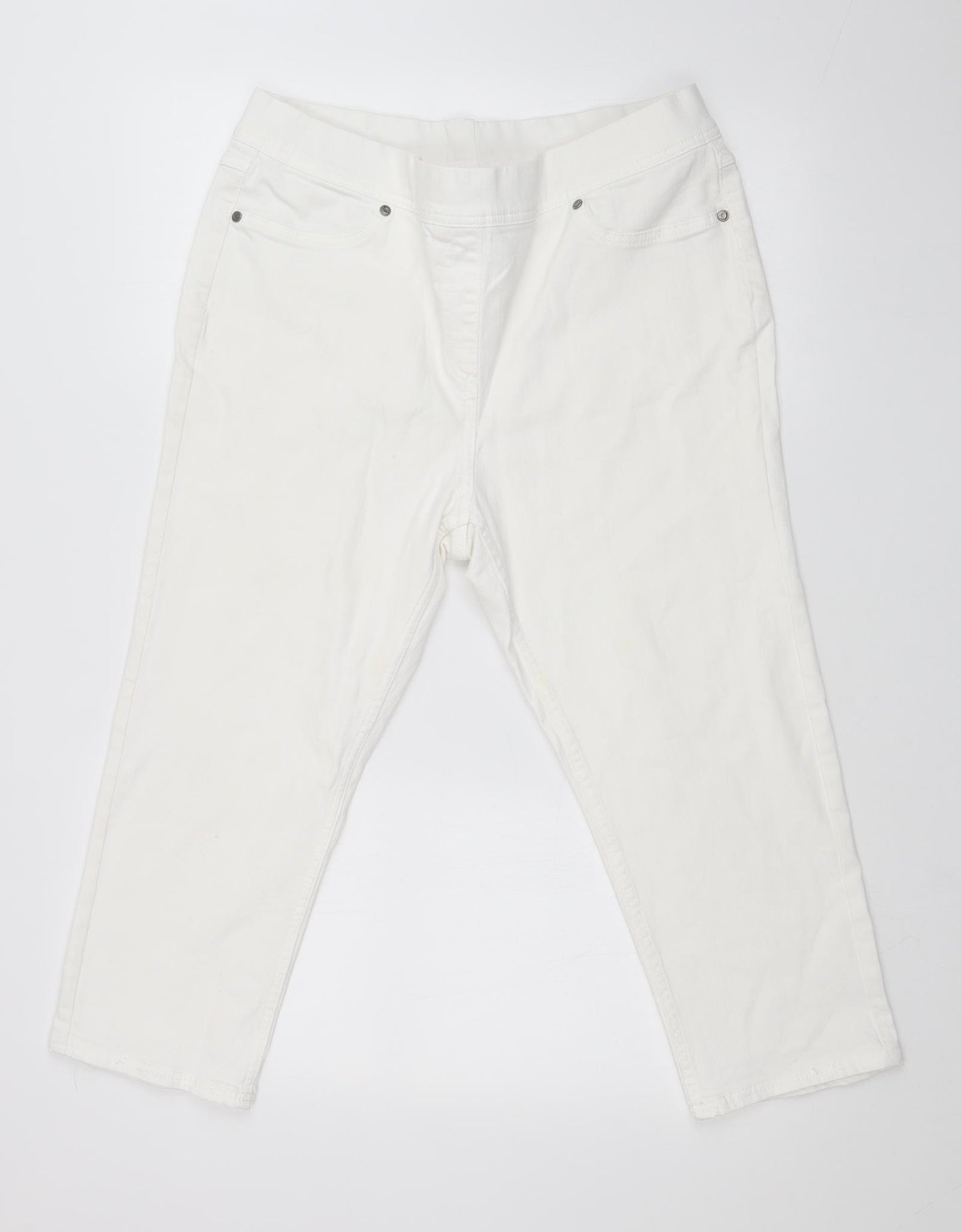 Preworn Womens White  Denim Straight Jeans Size 30 in L20 in