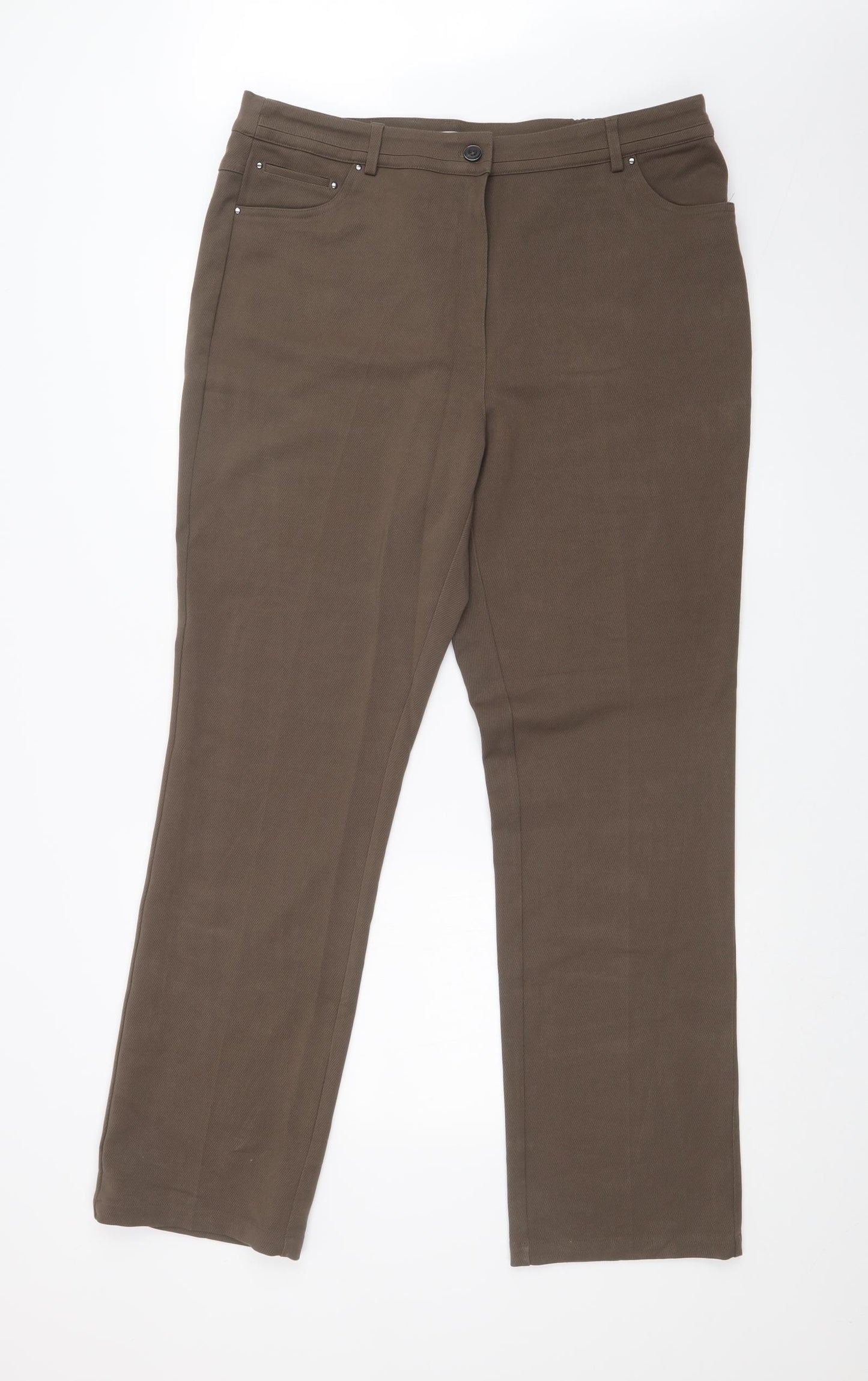 M&S Womens Brown   Trousers  Size 16 L31 in