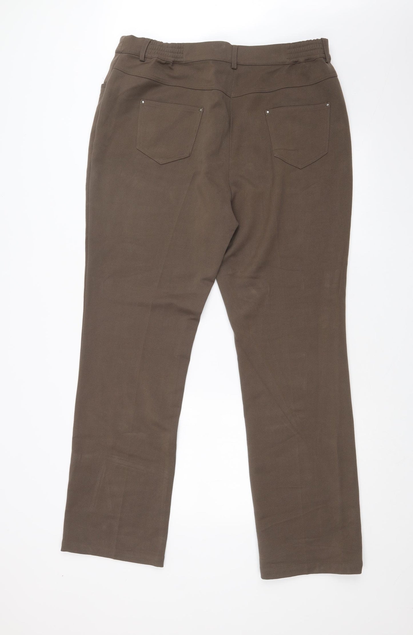 M&S Womens Brown   Trousers  Size 16 L31 in