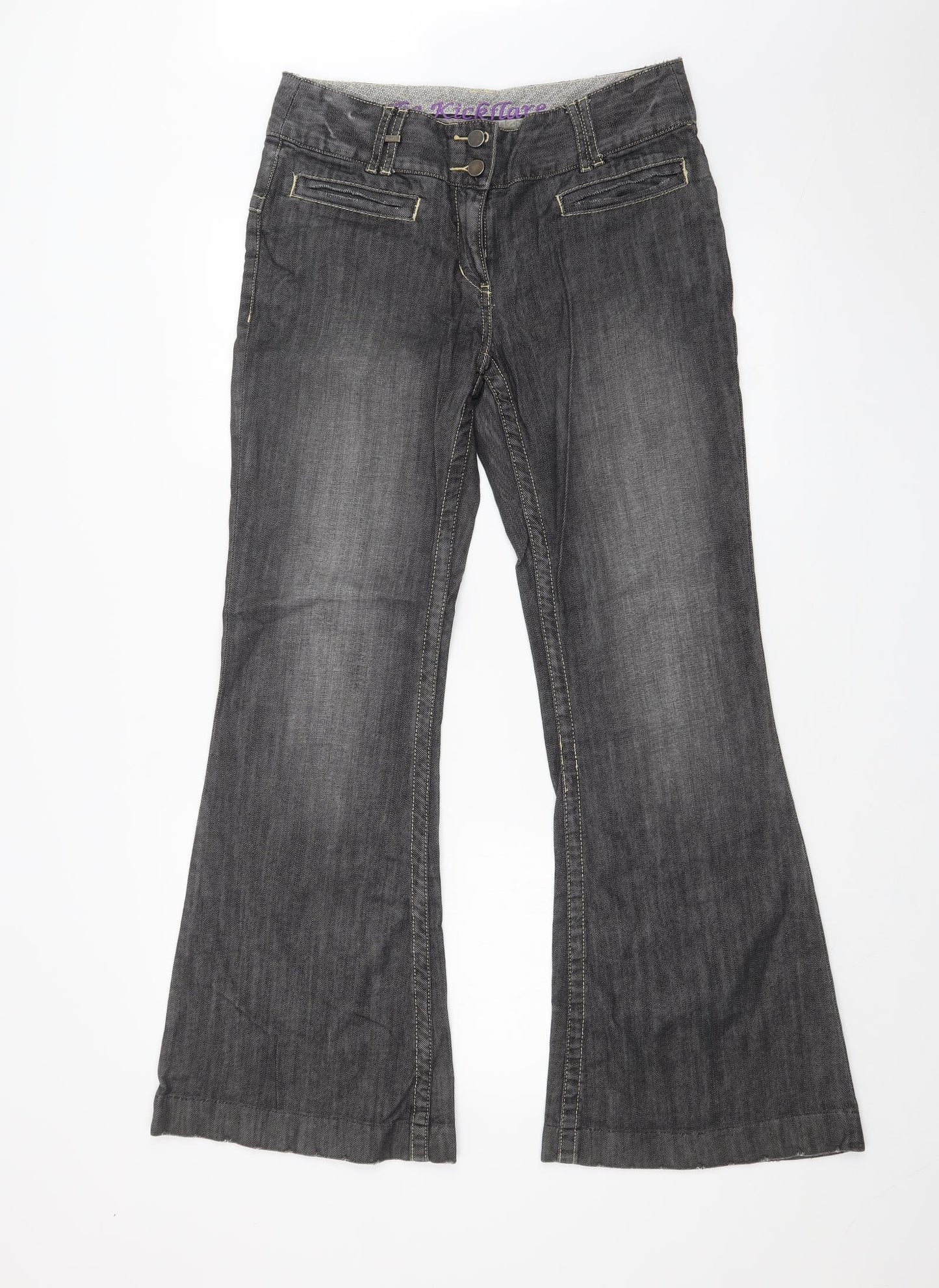 NEXT Womens Grey   Flared Jeans Size 12 L30 in
