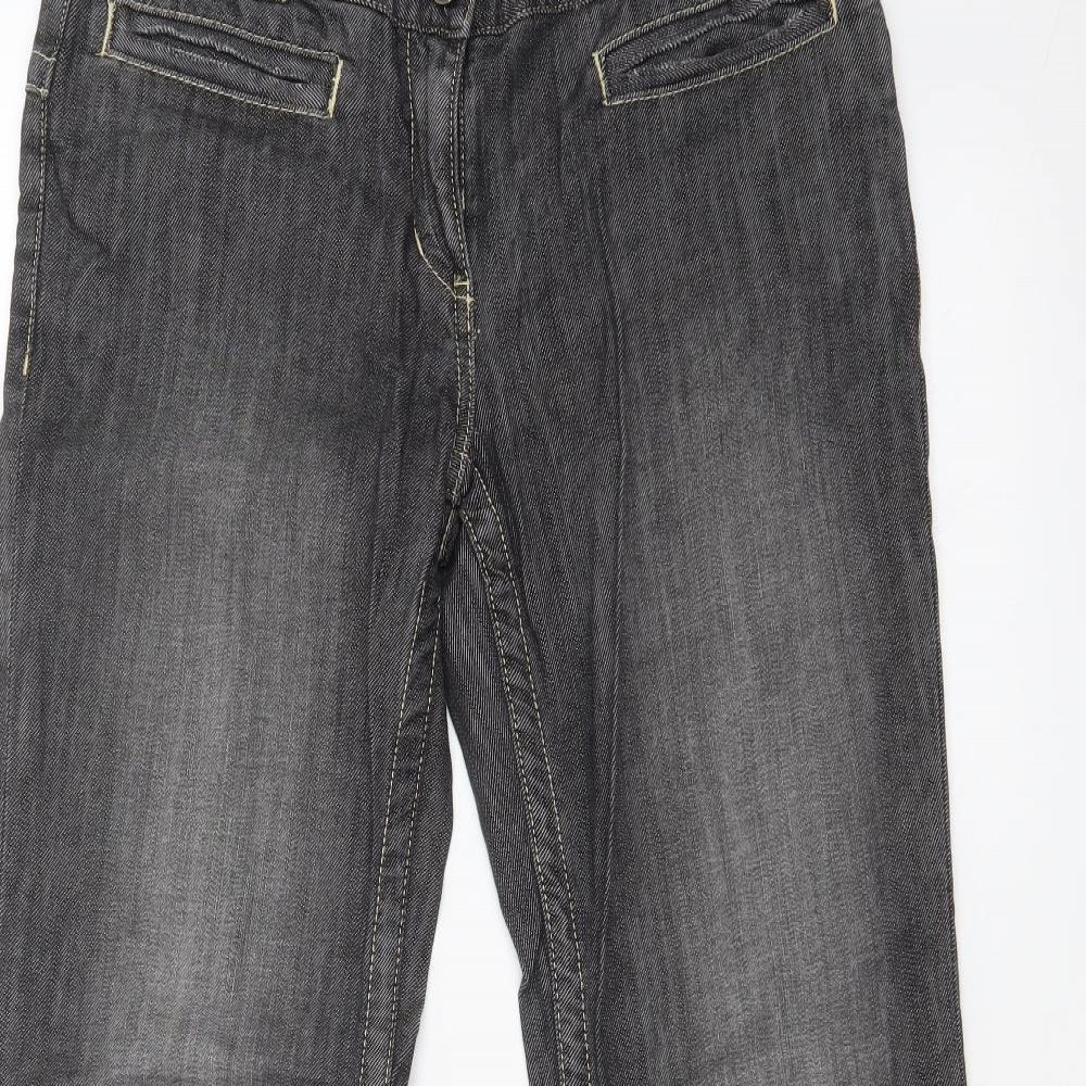 NEXT Womens Grey   Flared Jeans Size 12 L30 in
