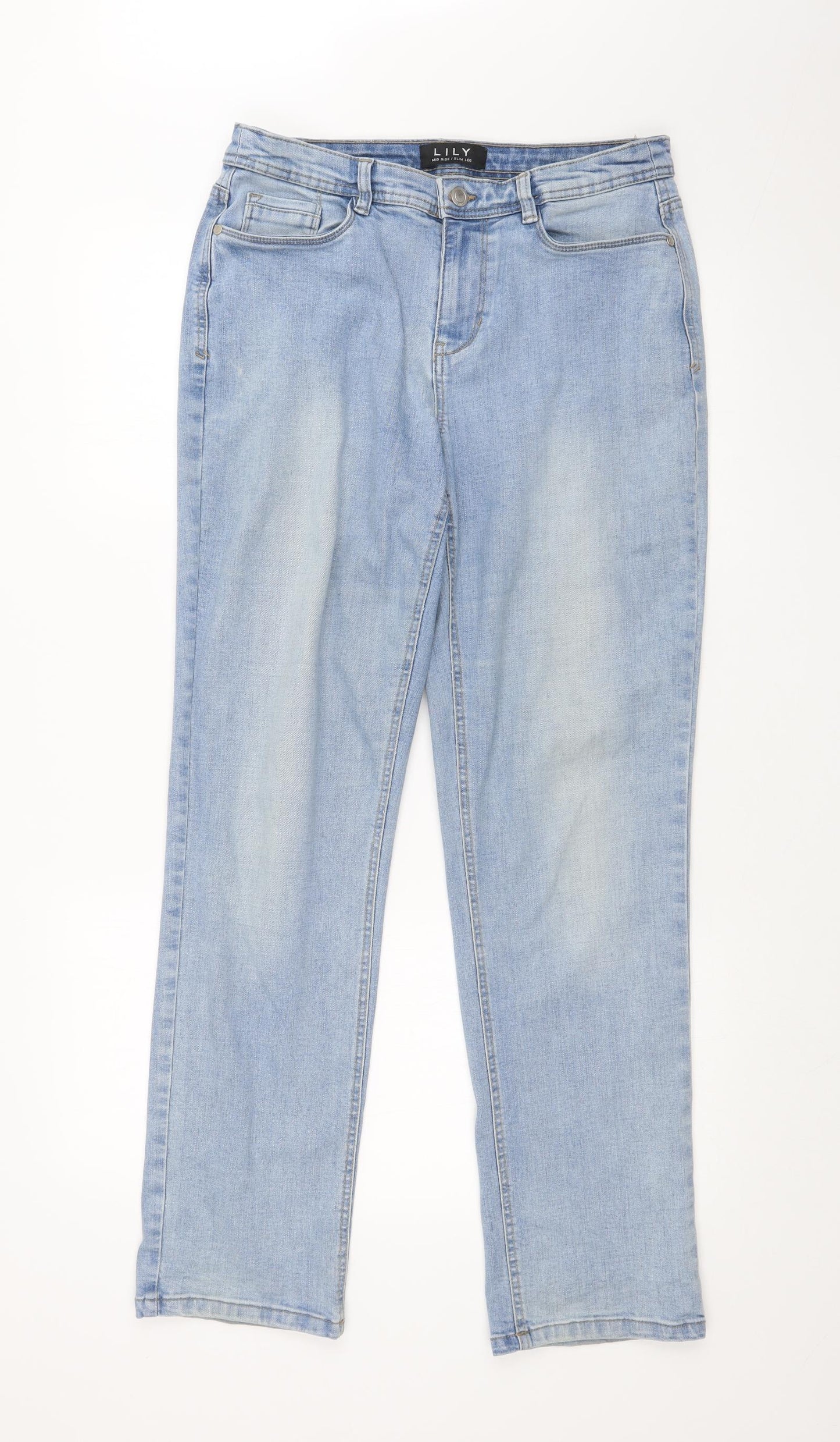 Peacocks Womens Blue   Straight Jeans Size 12 L30 in