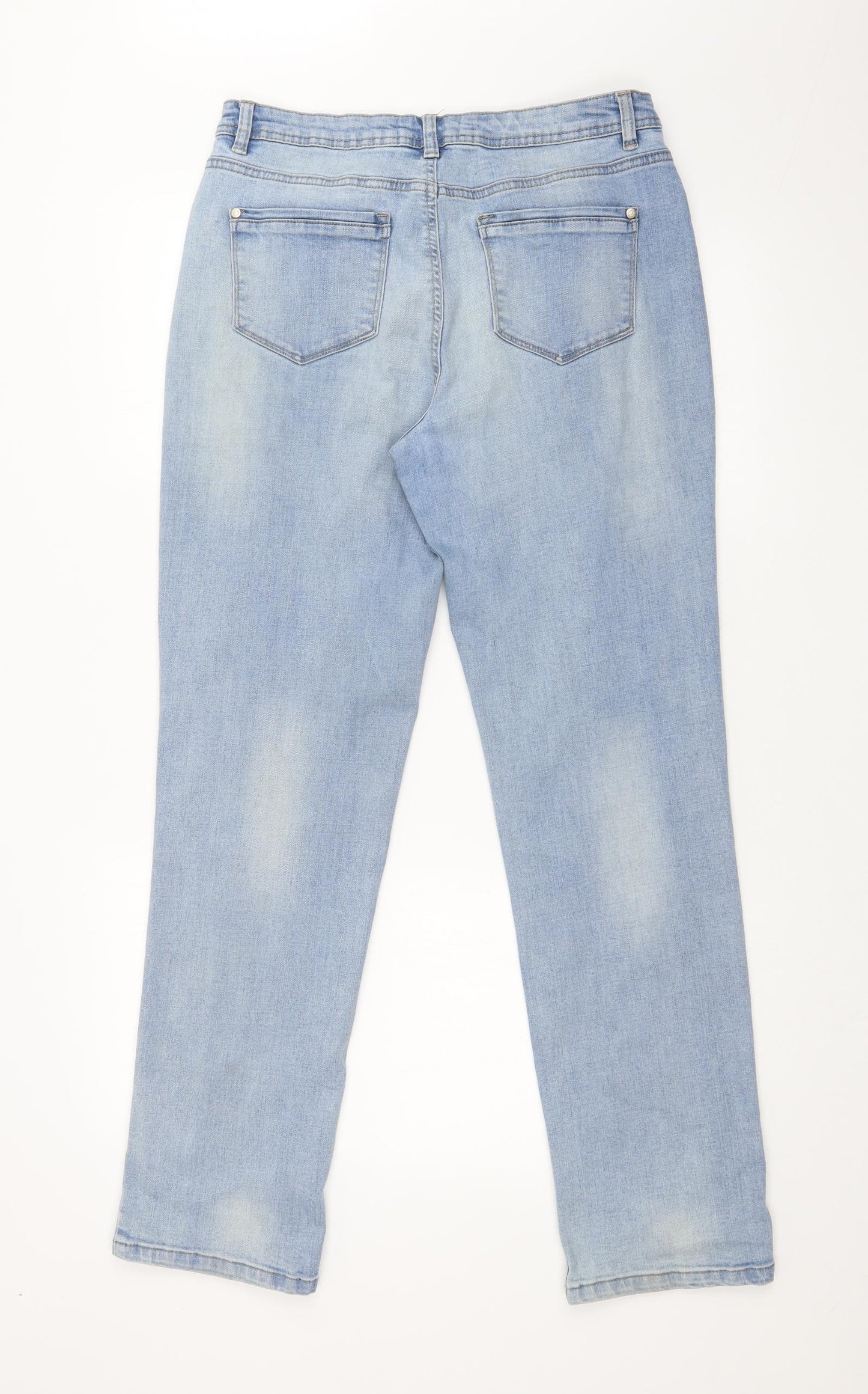Peacocks Womens Blue   Straight Jeans Size 12 L30 in