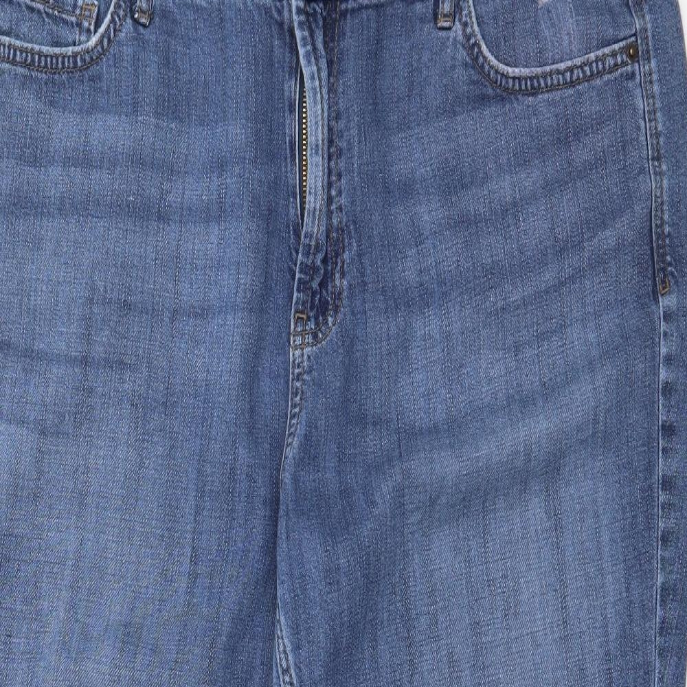 M&S Womens Blue   Boyfriend Jeans Size 16 L26 in