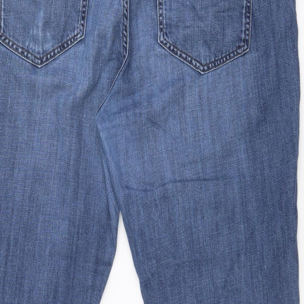 M&S Womens Blue   Boyfriend Jeans Size 16 L26 in