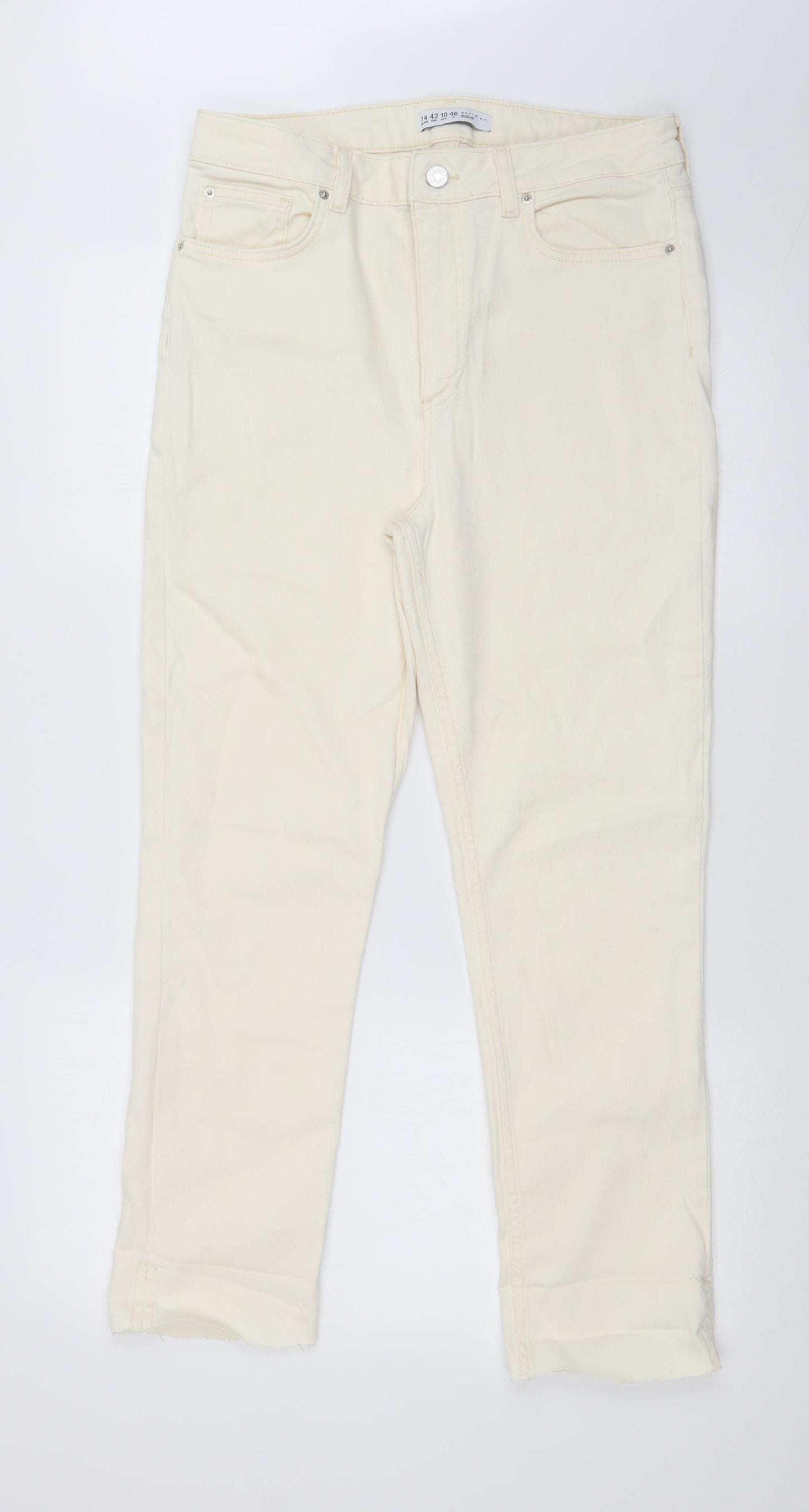 DENIM CO Womens White   Straight Jeans Size 14 L26 in