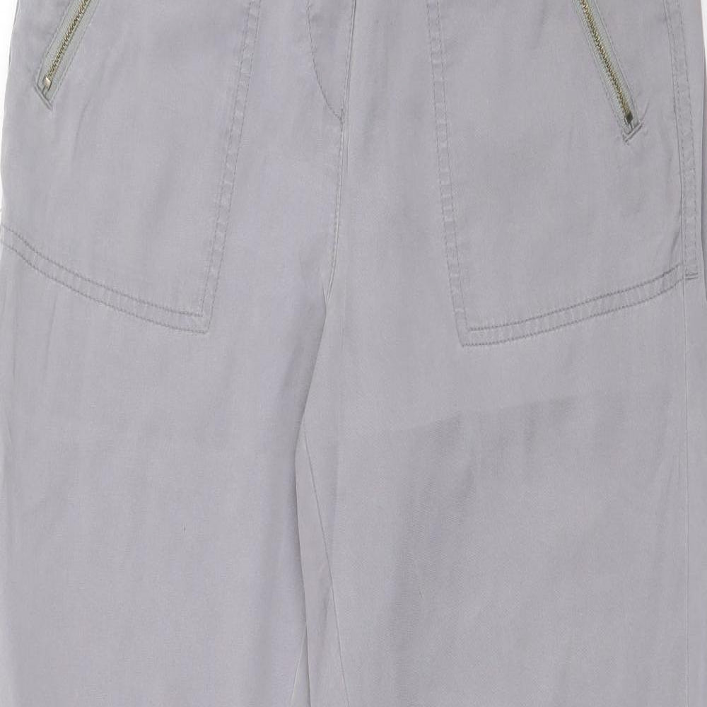 M&S Womens Grey   Cargo Trousers Size 10 L27 in