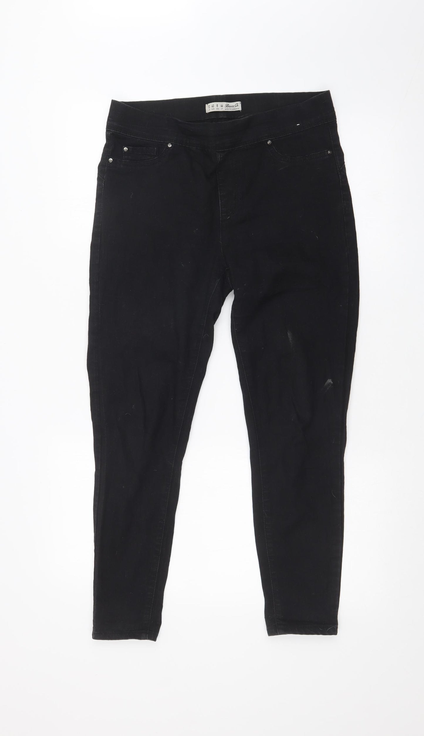 DENIM CO Womens Black  Denim Jegging Leggings Size 12 L24 in