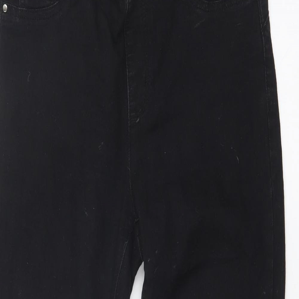 DENIM CO Womens Black  Denim Jegging Leggings Size 12 L24 in