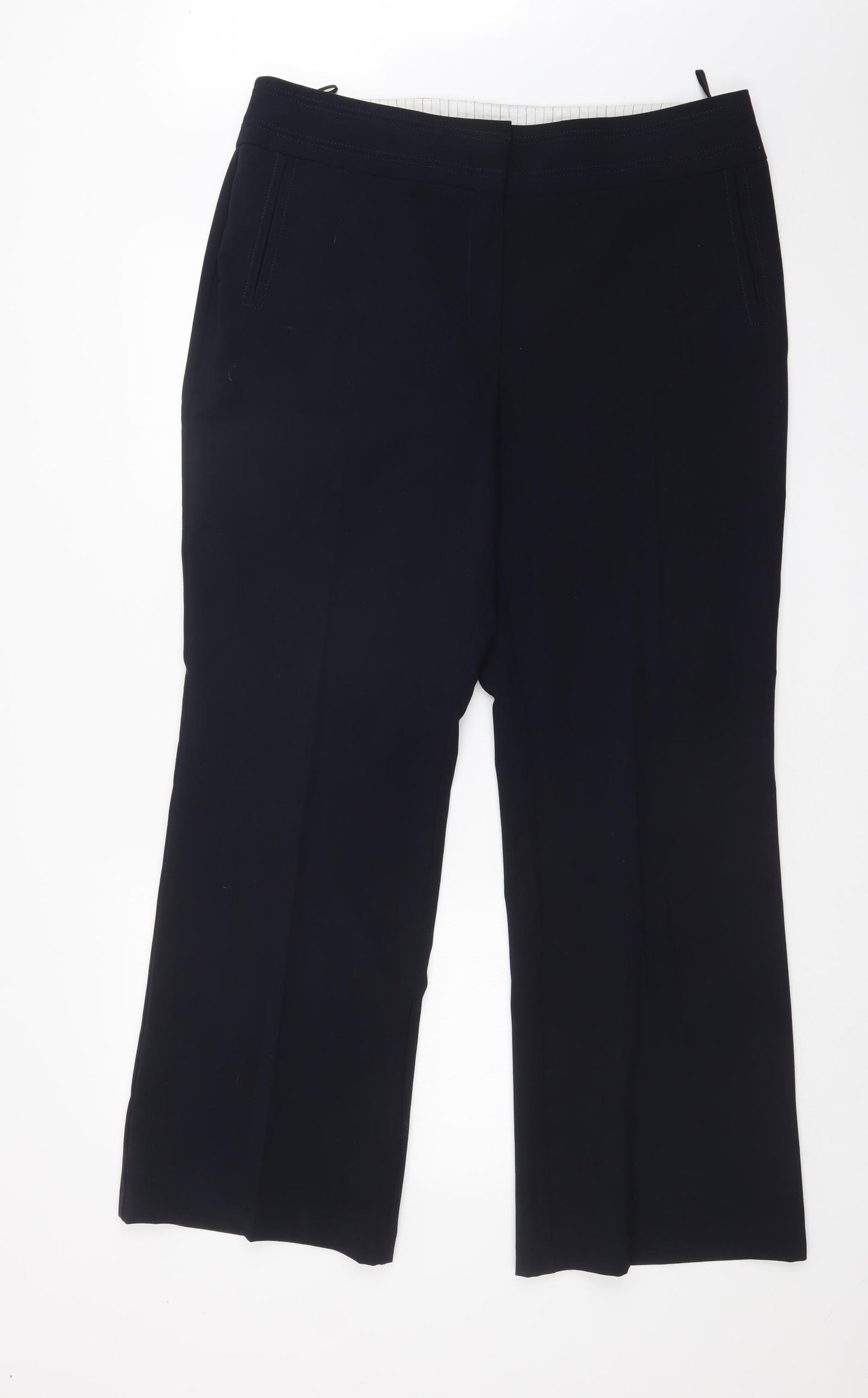 M&S Womens Blue   Dress Pants Trousers Size 16 L29 in