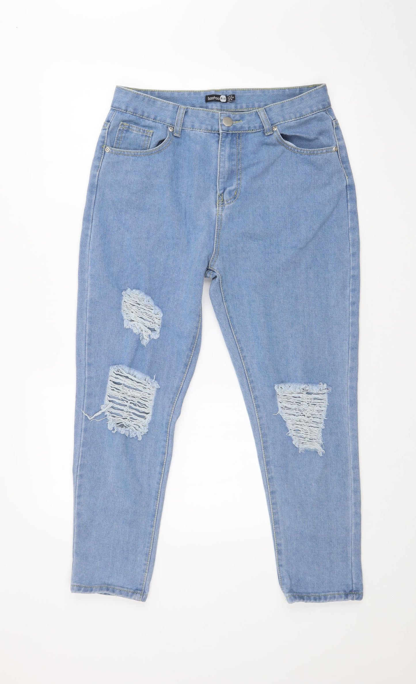 Boohoo Womens Blue   Straight Jeans Size 14 L25 in