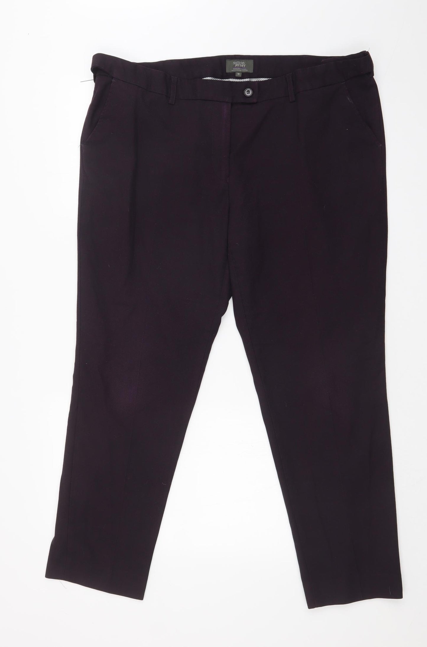 SIMON JERSEY Womens Purple   Dress Pants Trousers Size 18 L27 in