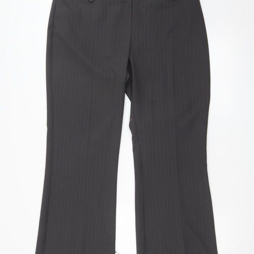 F&F Womens Grey Striped  Trousers  Size 14 L28 in