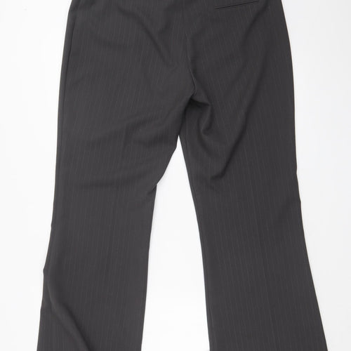 F&F Womens Grey Striped  Trousers  Size 14 L28 in