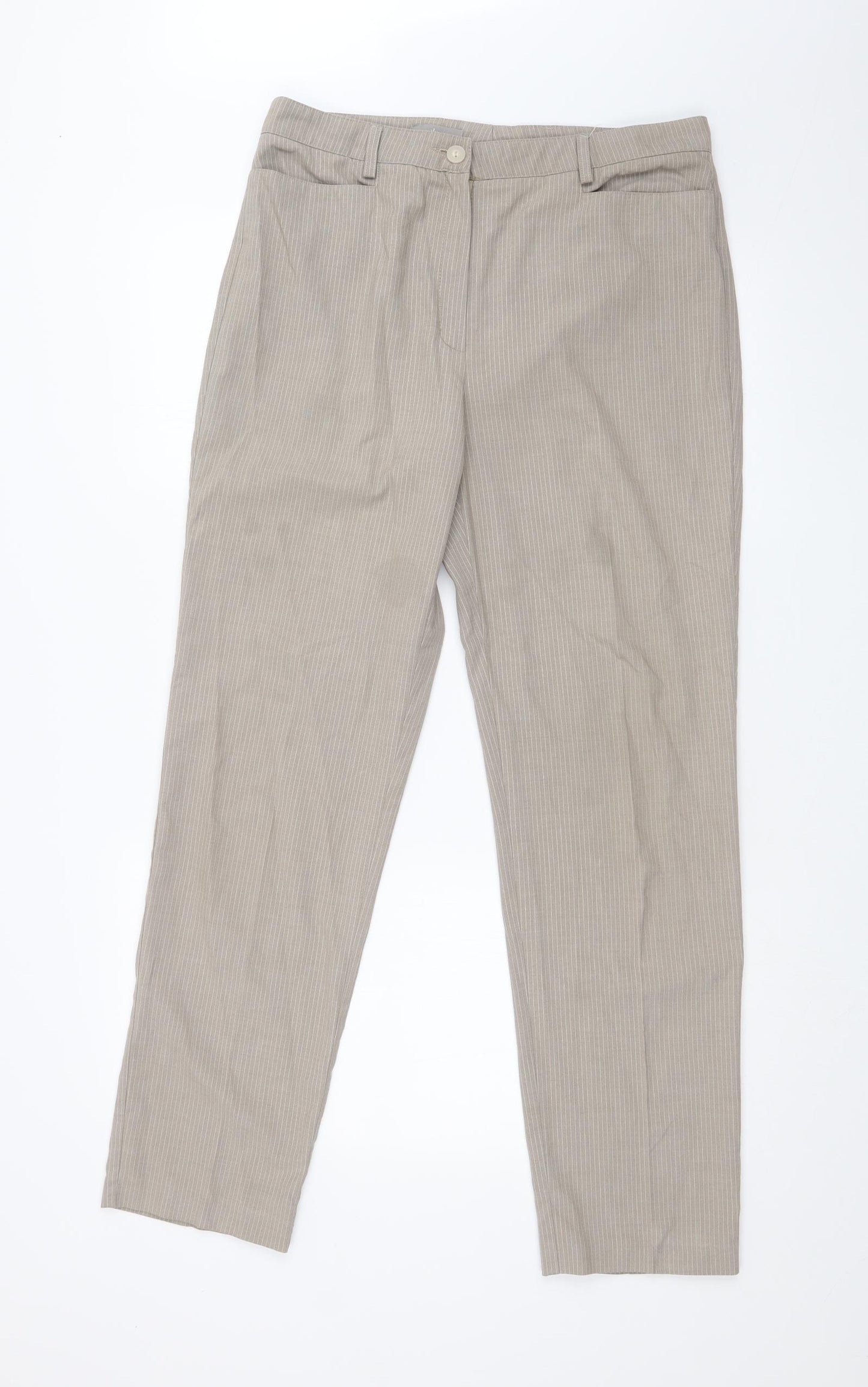 Steilmann Womens Beige Striped  Trousers  Size 14 L30 in