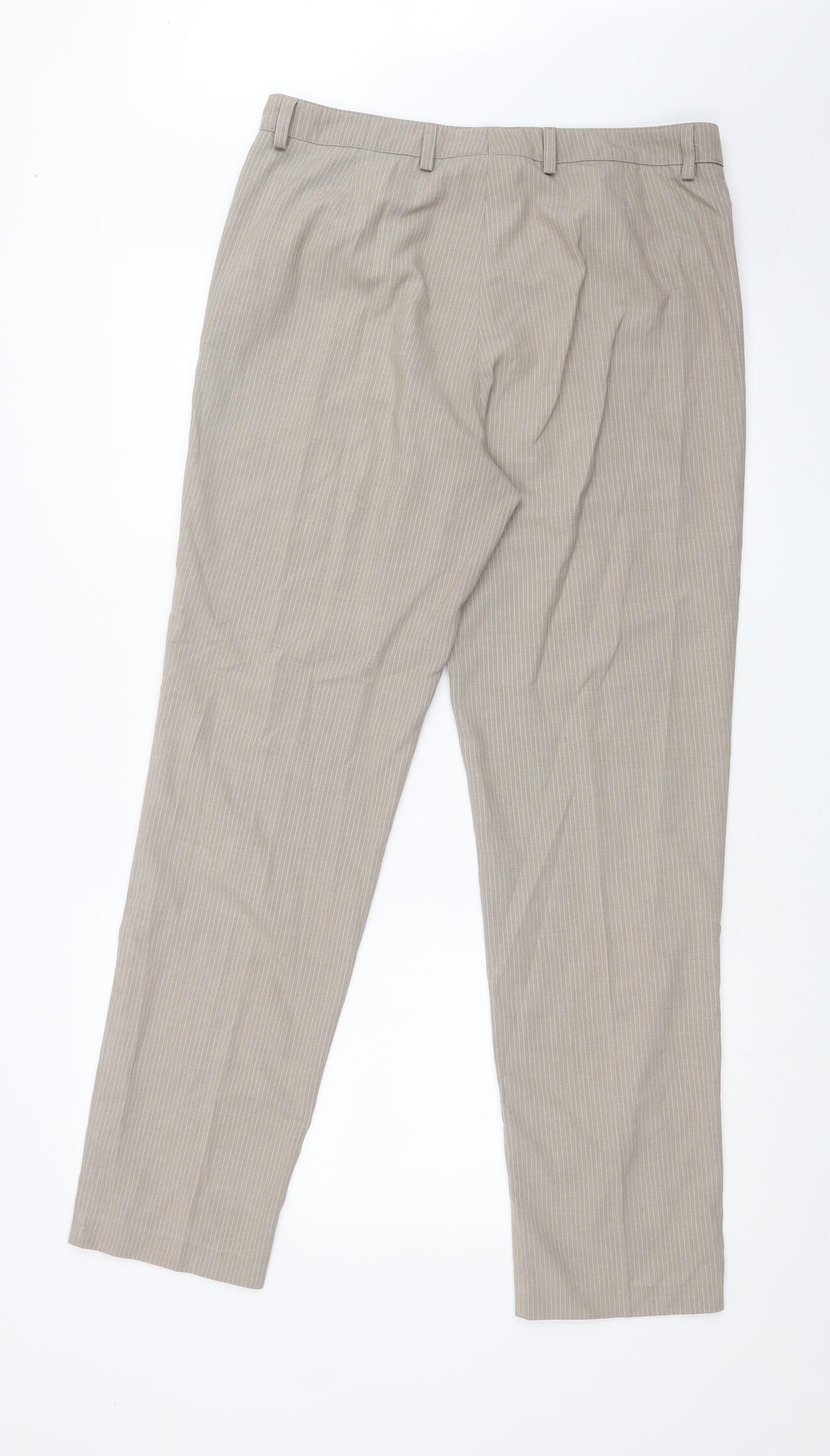 Steilmann Womens Beige Striped  Trousers  Size 14 L30 in
