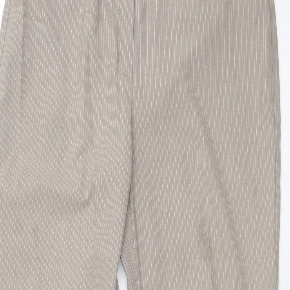 Steilmann Womens Beige Striped  Trousers  Size 14 L30 in
