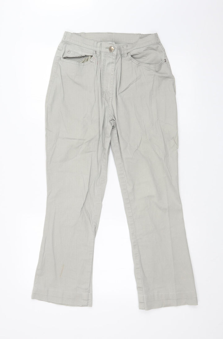 Preworn Womens Grey   Wide-Leg Jeans Size 12 L25 in