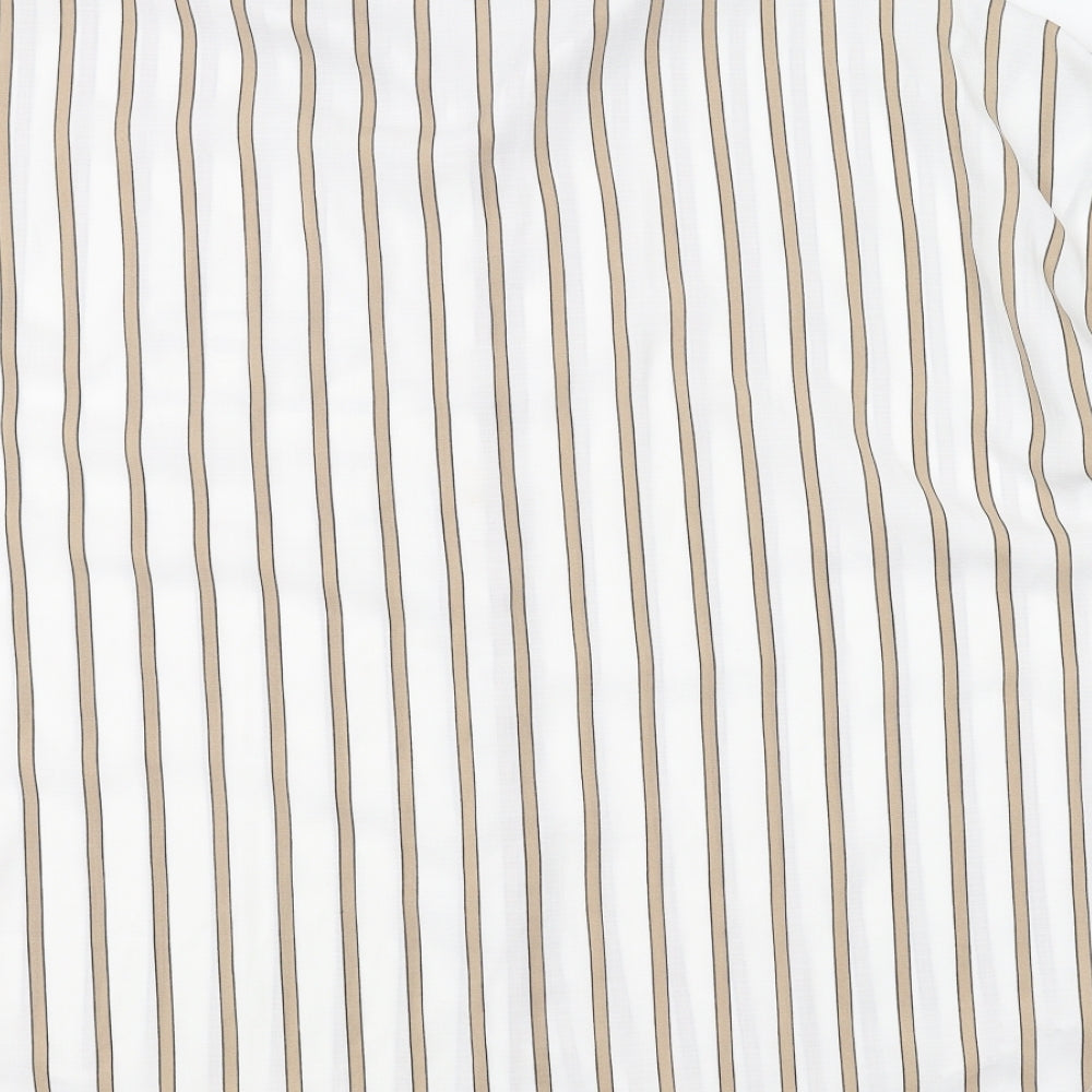 Papaya Womens White Striped  Basic Button-Up Size 14