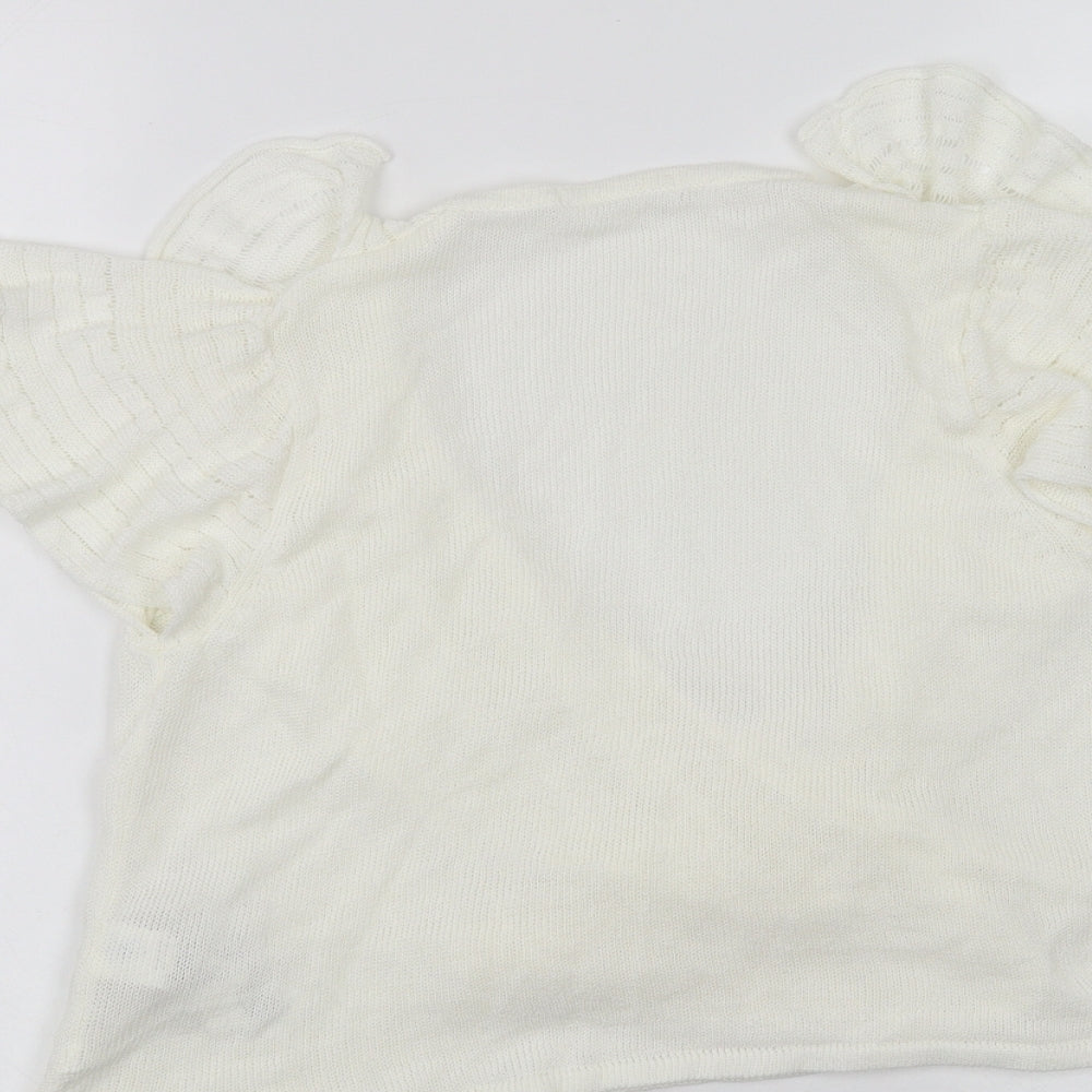 Marks and Spencer Womens White   Cardigan Jumper Size 12