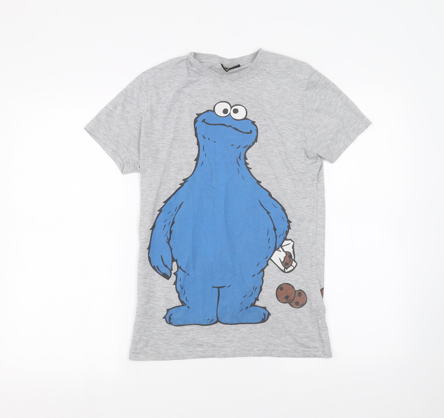 Topman Mens Grey    T-Shirt Size XS  - Cookie monster