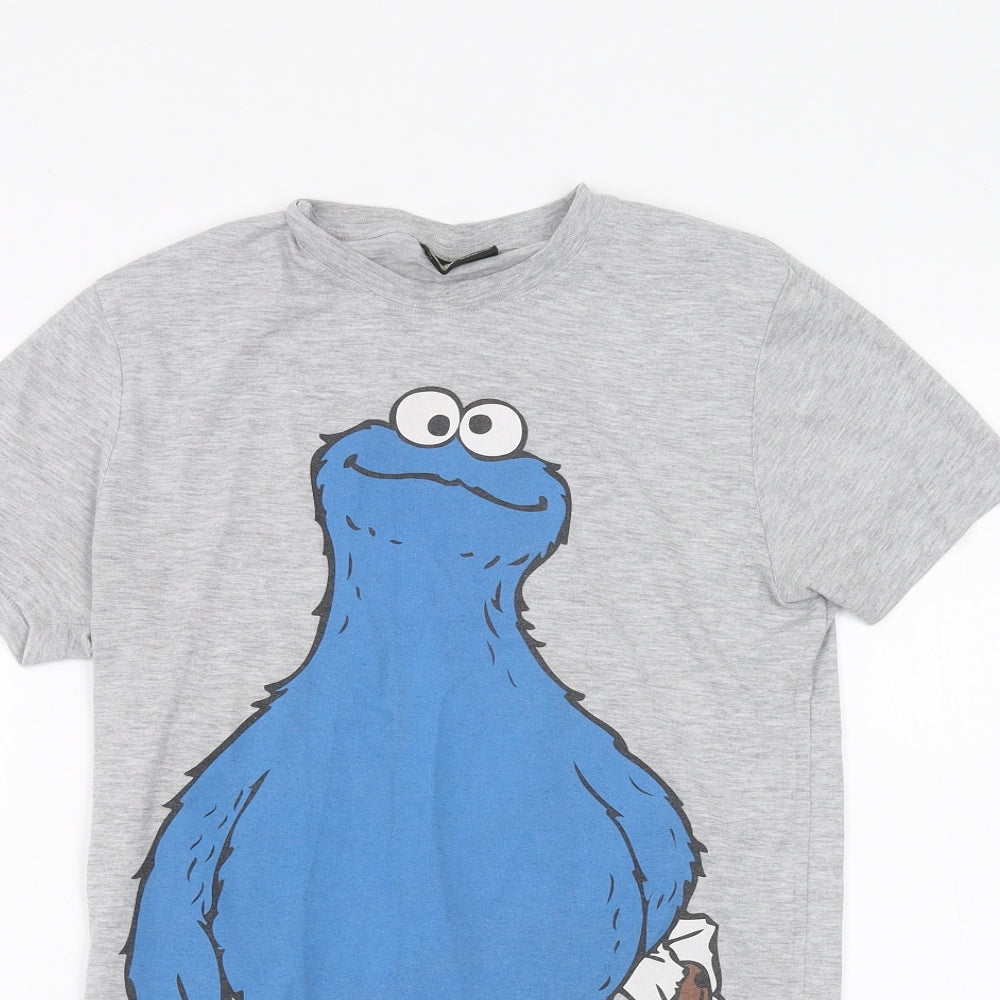 Topman Mens Grey    T-Shirt Size XS  - Cookie monster